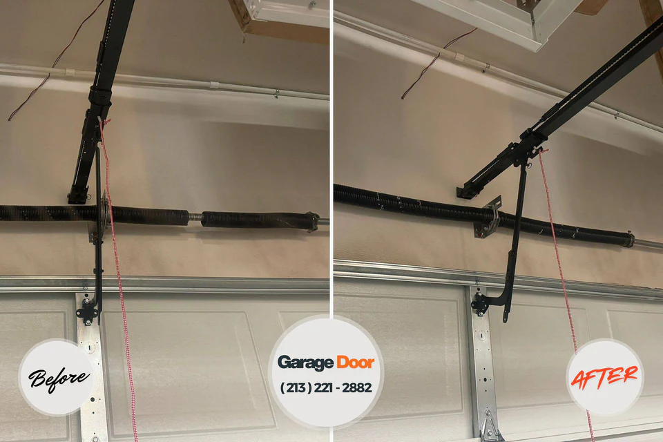 Before and after: garage door repair Granite Shoals, TX